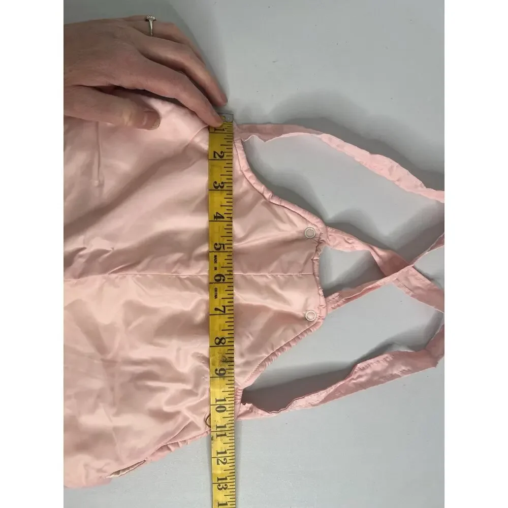 Vintage Snowsuit Quilted Pram Trundle Bundle Pink Removable Booties